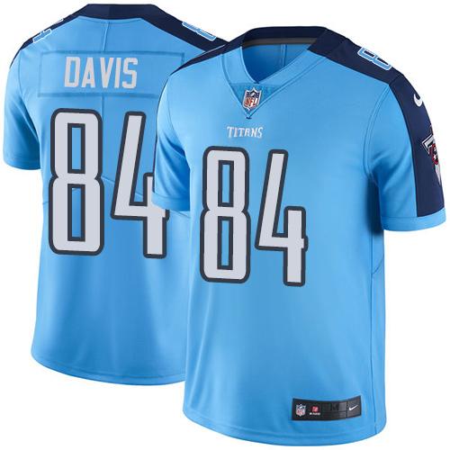 Nike Titans #84 Corey Davis Light Blue Men's Stitched NFL Limited Rush Jersey